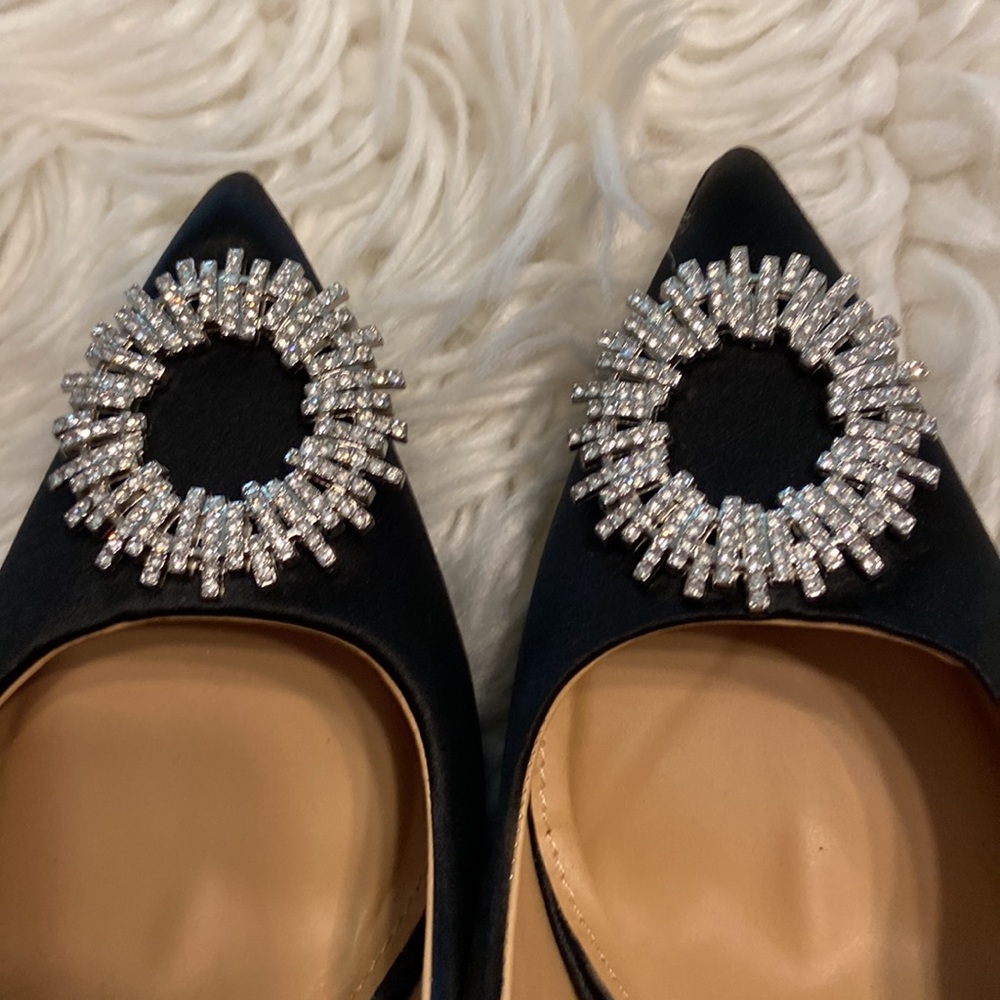 Very elegant Express high heel shoes size 10 brand new color black with silver - Picture 15 of 16
